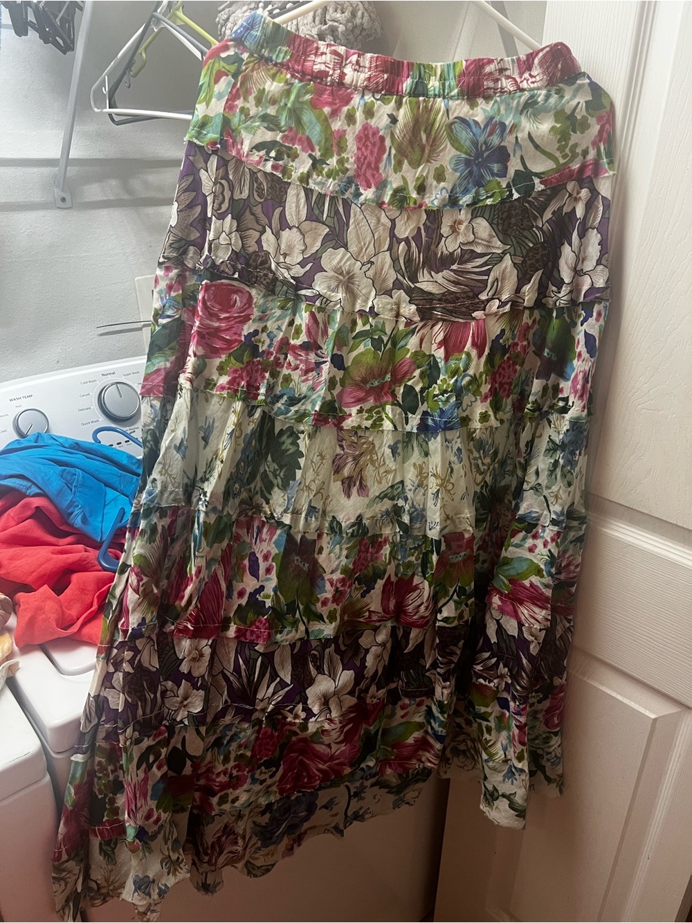 Floral Tiered Maxi Skirt - Multicolor